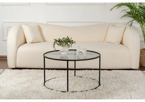 Stolik konferencyjny Aurum Black z ciemnym szkłem, 80 cm