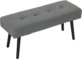 HOMCOM Ławka z pokryciem sztruksowym, ławka do łóżka z metalowymi nogami, ławka na buty 100 x 36 x 45 cm Szara