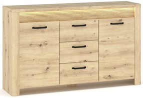 Duża komoda z szufladami i listwą LED dąb artisan M1-R13