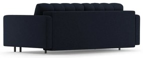 Ciemnoniebieska rozkładana sofa ze schowkiem z materiału bouclé 222 cm Bali – Cosmopolitan Design
