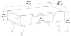 Stolik konferencyjny Aren Beige and Light Walnut