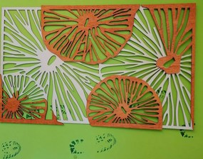 Rzeźbiony obraz na ścianie drewnianej sklejki pomarańczowy efekt 3D KODJAK