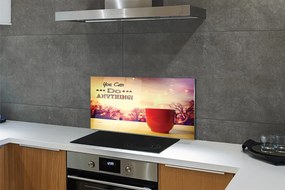 Szklany Panel Napis na Jesiennym Kubku