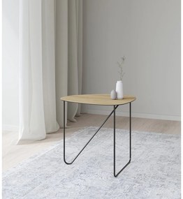 Metalowy stolik w naturalnym kolorze 37x44 cm Curve M Wood – LIND DNA