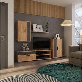 Szafka ścienna złoty dąb power/antracyt 140x35.2x38.7 berno