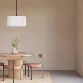 Biała lampa wisząca z tekstylnym kloszem ø 40 cm Shanti – Candellux Lighting