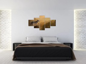 Obraz wilka na skale (125x70 cm)