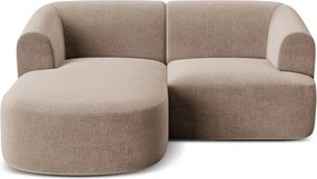 Jasnobrązowy aksamitny narożnik (lewostronny/z szezlongiem) Campi – Cosmopolitan Design