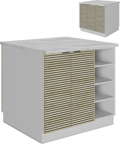 Wyspa kuchenna panel dębowy 90x60x82 fame-line