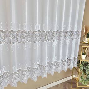 Firana gipiurowa z fantazyjnym wzorem dwa pasy Markizeta – wys. 180 cm