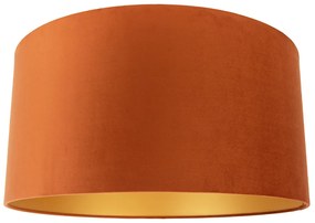 Abajur de tecido laranja com interior dourado 50/50/25