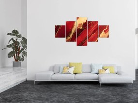 Obraz - Czerwono-złoty marmur (125x70 cm)