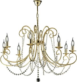 Magda 8-punktowy złoty żelazny żyrandol 118 Ø74 BL146-8-OR