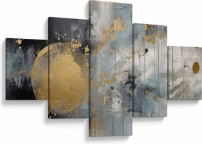 Obraz - Abstrakcja ze złotą kulą (125x70 cm)