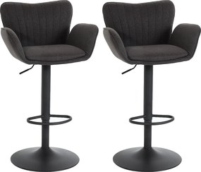 Stołek barowy MCW-M67 (zestaw 2 szt.),  ciemnoszary stopa czarny