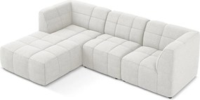 Biały narożnik z materiału bouclé (lewostronny/z szezlongiem) Aloha – Makamii