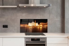 Szkło do Kuchni na Ścianę Plac przed Bazyliką Nocą