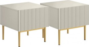 Zestaw szafek nocnych Nicole 46 cm - kaszmir / złote nóżki