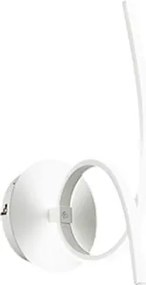 Nowoczesny kinkiet LED Tosca w kolorze satynowego białego aluminium, 15 W, 840 lm, ciepłe światło, 3000 K, dyfuzor opalowy, IP20, zakrzywiony kształt