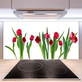 Szkło Ozdobne do Kuchni Barwna Kompozycja Tulipanów