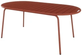 Stół ogrodowy owalny z metalu dł. 180 cm - Terakota - MONTEFARO marki MYLIA