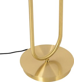 Lampa podłogowa art deco złota ze szkłem 2-punktowa - Laura