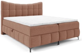 Łososiowe łóżko z pikowanym zagłówkiem 5 rozmiarów A5-P39