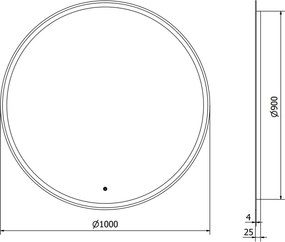 Mexen Gobi lustro łazienkowe podświetlane, okrągłe 100 cm, LED 6000K, antypara - 9801-100-100-611-00