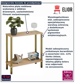 Konsola na złotym stelażu dąb artisan R1-L96