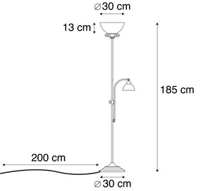 Klasyczna brązowa lampa podłogowa z lampką do czytania - Dallas Rustykalny / Vintage Oswietlenie wewnetrzne