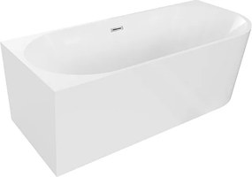 Mexen Mia wanna wolnostojąca narożna lewa 150 x 75 cm, biała, przelew chrom - 52691507500L-01