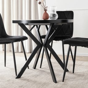 Stół Okrągły Rozkładany DORIAN 80-160 cm Czarny Nowoczesny Loft