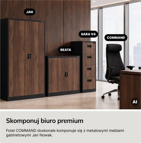 Ergonomiczny fotel biurowy tapicerowany Command, czarna tkanina