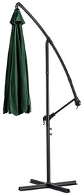 Parasol Ogrodowy Składany AKRON 300 cm Zielony Regulowany Na Taras