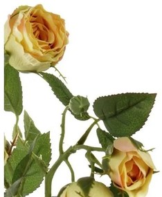 Sztuczny kwiat Rose żółty, 4 kwiaty, 20 x 15 x 70cm