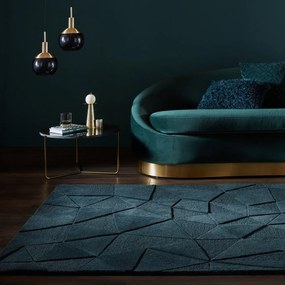 Zielononiebieski wełniany dywan tkany ręcznie 200x290 cm Shard Teal – Flair Rugs