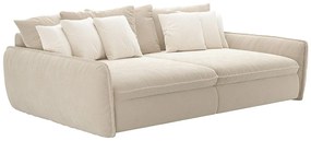 Kanapa  4-osobowa komfortowa z głębokim siedziskiem z tkaniny szenilowej w kolorze taupe GIANOLA od Maison Céphy