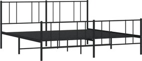 Czarne metalowe łóżko małżeńskie 200x200cm S6-L59