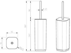 GEDY 633414 Seventy Szczotka WC stojąca,  czarny