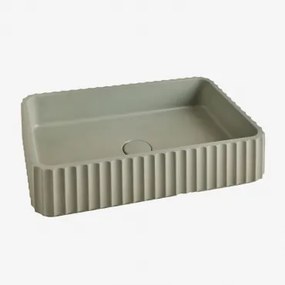 Prostokątna Umywalka 50x30 Cm Z Betonu Teide Zielona Zatoka - Sklum