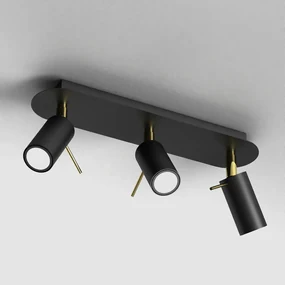 Lampa sufitowa PRESTON GOLD/BLACK 3x mini GU10, potrójna, czarna, złota, kierunkowa