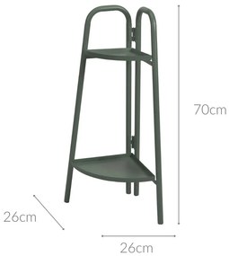 Metalowy kwietnik narożny, 2 poziomy, 70 cm