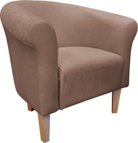 Fotel Milo tkanina Mikrofaza stylowy fotel do salonu i sypialni : Kolor nogi - Drewno, Kolor tkaniny - 2 MIKROFAZA, Wysokość nogi - 20 cm