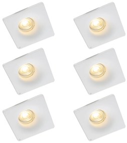 Zestaw 6 reflektorów wpuszczanych białych 12 cm okrągłych - Gypsy Stucco