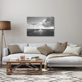 Obraz na szkle - Promenada nad wybrzeżem (70x50 cm)