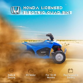 AIYAPLAY Elektryczny Quad dla Dzieci, światło LED, Klakson, Szerokie Opony, Wygodne Siedzenie, Antypoślizgowe Uchwyty, Niebieski