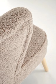 MOCCA Fotel wypoczynkowy Cappucino SVEN TEDDY Nowoczesny Boho Drewno