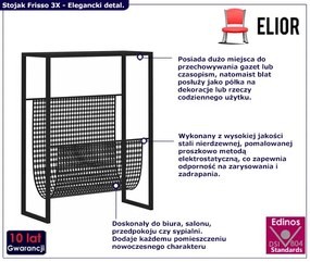 Czarny stalowy stojak na gazety - Frisso 3X