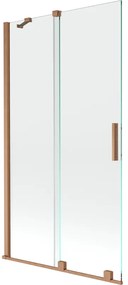 Mexen Velar parawan nawannowy 2-skrzydłowy rozsuwany 100 x 150 cm, transparent, miedź szczotkowana - 896-100-000-01-65