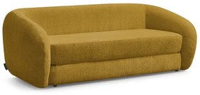 Musztardowa rozkładana sofa z tkaniny szenilowej 228 cm Neyo – Bobochic Paris